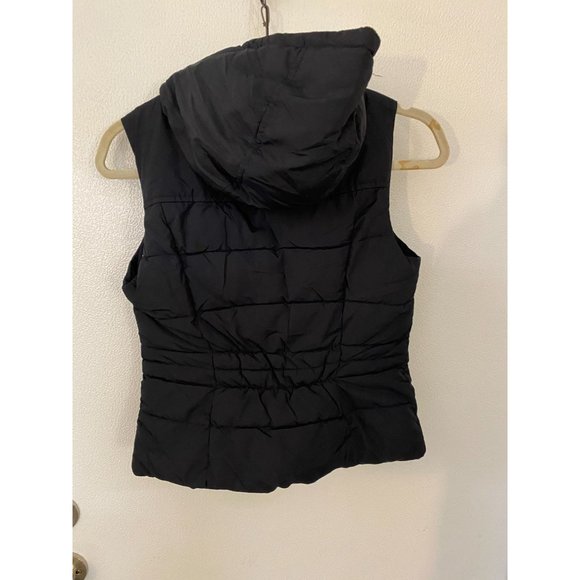 Abercrombie & Fitch Sz XS Vest Jacket Sherpa Lined Double Zip Logo Navy Hoodie - Picture 4 of 9